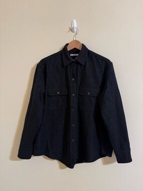 Frances de Lourdes Zoe Shirt Button Up Cashmere Charcoal Grey Small